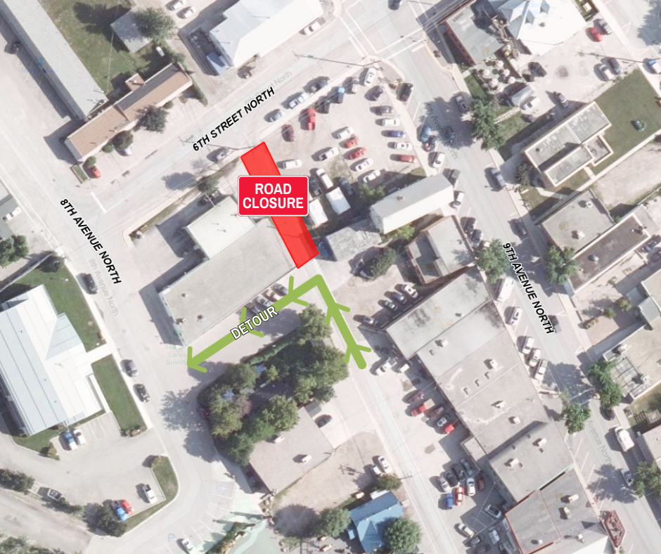 map of road closure and detour