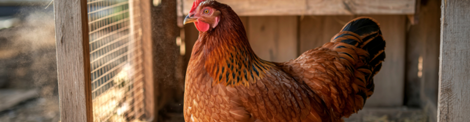 Hen in a chicken coop
