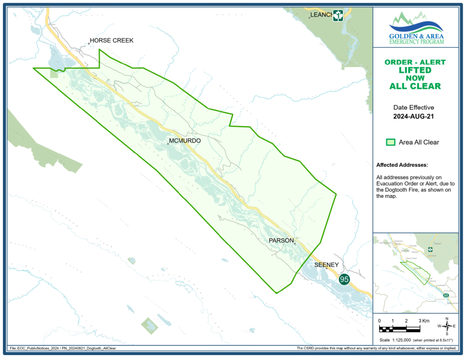 map of the all clear area
