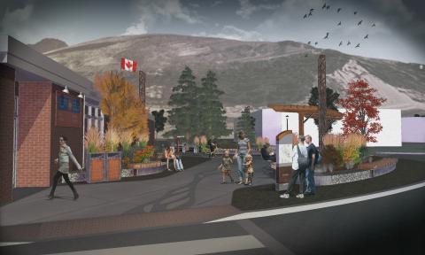 Conceptual rendering of the downtown plaza revitalization project