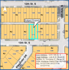 Map of the property located at 1215 13th street south