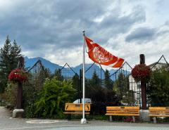 Survivor's Flag flying in spirit square