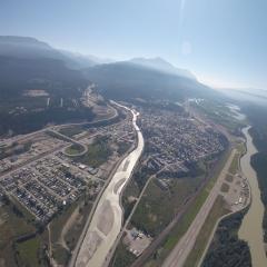 Aerial photo of Golden B.C.