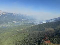 Aerial view of the Dogtooth wildfire - August 1, 2024